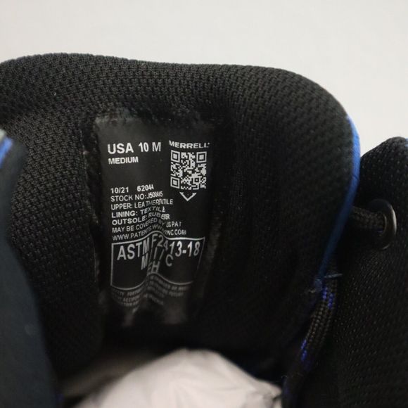 Merrell Work Men 10M Women 11.5 Black/Blue Day One Safety Speed Mid CF Boots - Picture 5 of 8